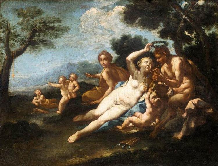 Michele Rocca Satyr Crowned by a Nymph France oil painting art